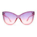 Womens Oversize Cat Eye Chic Horn Rim Shield Sunglasses