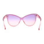 Womens Oversize Cat Eye Chic Horn Rim Shield Sunglasses