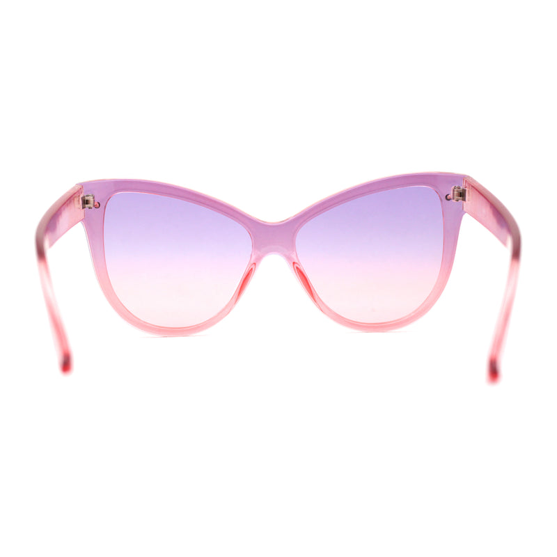 Womens Oversize Cat Eye Chic Horn Rim Shield Sunglasses