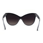 Womens Oversize Cat Eye Chic Horn Rim Shield Sunglasses