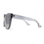 Womens Oversize Cat Eye Chic Horn Rim Shield Sunglasses