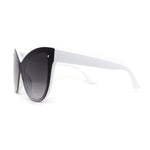 Womens Oversize Cat Eye Chic Horn Rim Shield Sunglasses