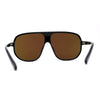 Mens Iconic Shield Racer Flat Top Mobster Plastic Sunglasses