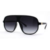 Mens Iconic Shield Racer Flat Top Mobster Plastic Sunglasses