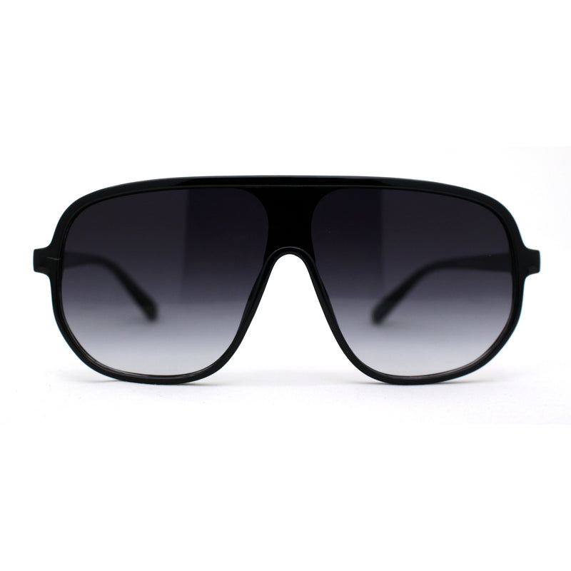 Mens Iconic Shield Racer Flat Top Mobster Plastic Sunglasses