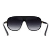 Mens Iconic Shield Racer Flat Top Mobster Plastic Sunglasses