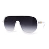 Mens Iconic Shield Racer Flat Top Mobster Plastic Sunglasses