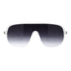 Mens Iconic Shield Racer Flat Top Mobster Plastic Sunglasses