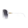 Mens Iconic Shield Racer Flat Top Mobster Plastic Sunglasses