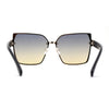 Womens 90s Rimless Designer Square Butterfly Chic Sunglasses