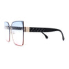 Womens 90s Rimless Designer Square Butterfly Chic Sunglasses