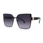 Womens 90s Rimless Designer Square Butterfly Chic Sunglasses