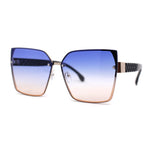 Womens 90s Rimless Designer Square Butterfly Chic Sunglasses