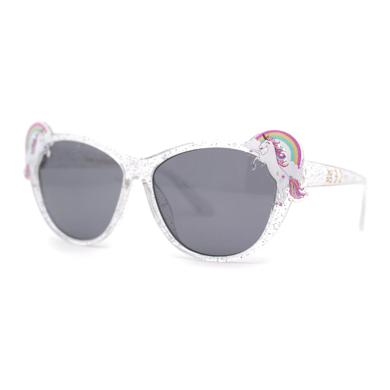 Girls Child Size Unicorn Rainbow Pin Jewel Glitter Cat Eye Sunglasses