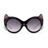 Girls Kids Size Kitty Cat Ear Whisker Round Plastic Sunglasses