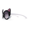 Girls Kids Size Kitty Cat Ear Whisker Round Plastic Sunglasses