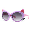 Girls Kids Size Kitty Cat Ear Whisker Round Plastic Sunglasses