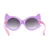 Girls Kids Size Kitty Cat Ear Whisker Round Plastic Sunglasses