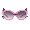 Girls Kids Size Kitty Cat Ear Whisker Round Plastic Sunglasses