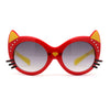 Girls Kids Size Kitty Cat Ear Whisker Round Plastic Sunglasses