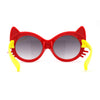 Girls Kids Size Kitty Cat Ear Whisker Round Plastic Sunglasses