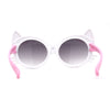 Girls Kids Size Kitty Cat Ear Whisker Round Plastic Sunglasses