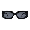 Womens Mod Chunky Plastic Rectangle Oval Lens Minimal Sunglasses