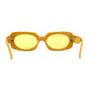 Womens Mod Chunky Plastic Rectangle Oval Lens Minimal Sunglasses