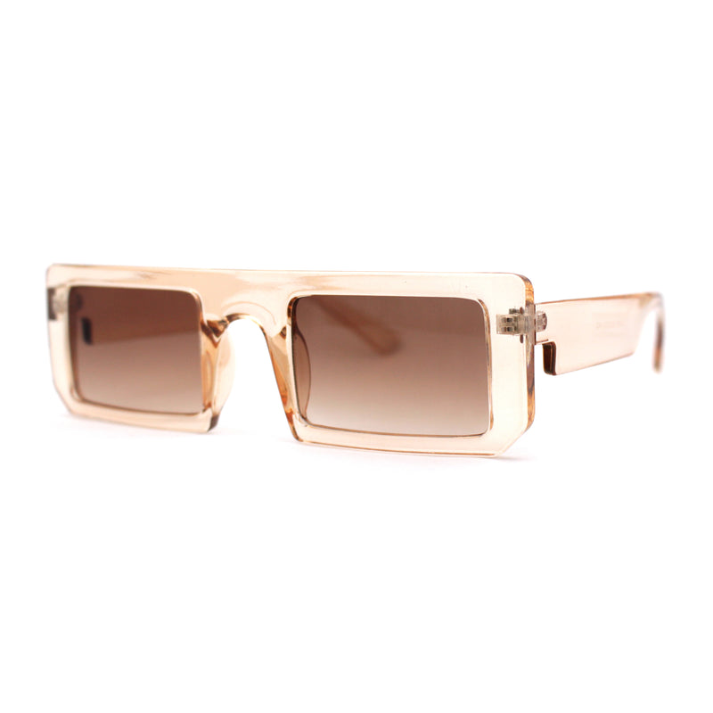 Womens Trendy Flat Top Mod Square Rectangle Plastic Sunglasses