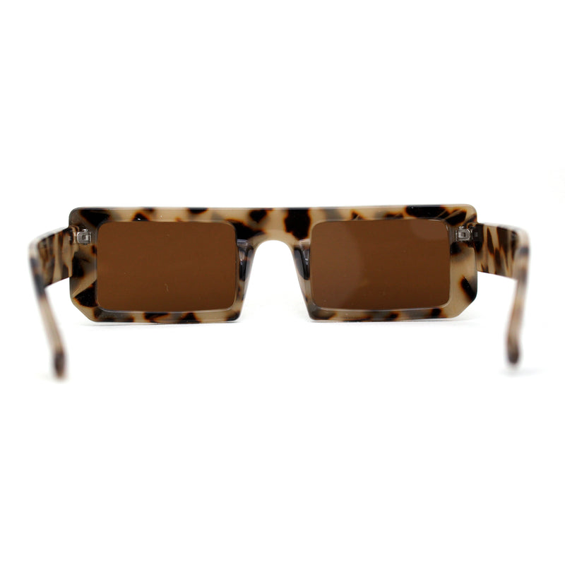 Womens Trendy Flat Top Mod Square Rectangle Plastic Sunglasses