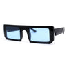 Womens Trendy Flat Top Mod Square Rectangle Plastic Sunglasses