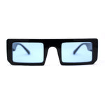 Womens Trendy Flat Top Mod Square Rectangle Plastic Sunglasses