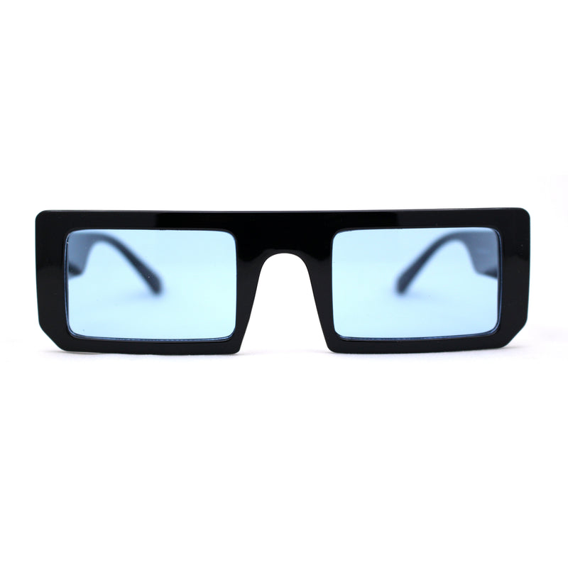 Womens Trendy Flat Top Mod Square Rectangle Plastic Sunglasses