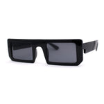 Womens Trendy Flat Top Mod Square Rectangle Plastic Sunglasses