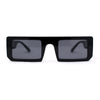 Womens Trendy Flat Top Mod Square Rectangle Plastic Sunglasses