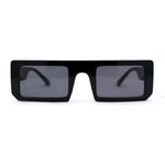 Womens Trendy Flat Top Mod Square Rectangle Plastic Sunglasses