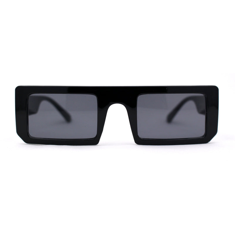 Womens Trendy Flat Top Mod Square Rectangle Plastic Sunglasses