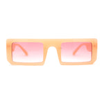 Womens Trendy Flat Top Mod Square Rectangle Plastic Sunglasses