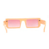 Womens Trendy Flat Top Mod Square Rectangle Plastic Sunglasses