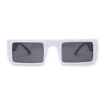 Womens Trendy Flat Top Mod Square Rectangle Plastic Sunglasses