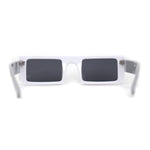 Womens Trendy Flat Top Mod Square Rectangle Plastic Sunglasses