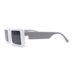 Womens Trendy Flat Top Mod Square Rectangle Plastic Sunglasses