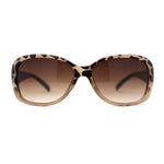 Kid Girls Classic 90s Designer Leopard Print Rounded Rectangle Sunglasses