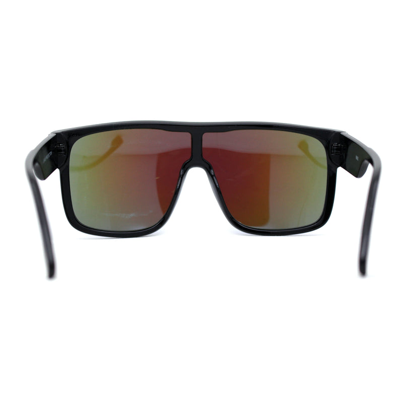 Mens Oversize Robotic Shield Sport Mirror Lens Sunglasses