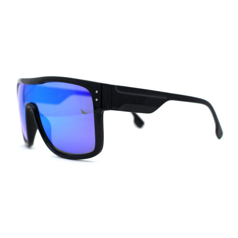 Mens Oversize Robotic Shield Sport Mirror Lens Sunglasses