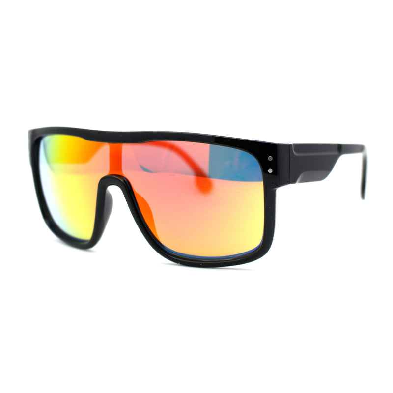 Mens Oversize Robotic Shield Sport Mirror Lens Sunglasses