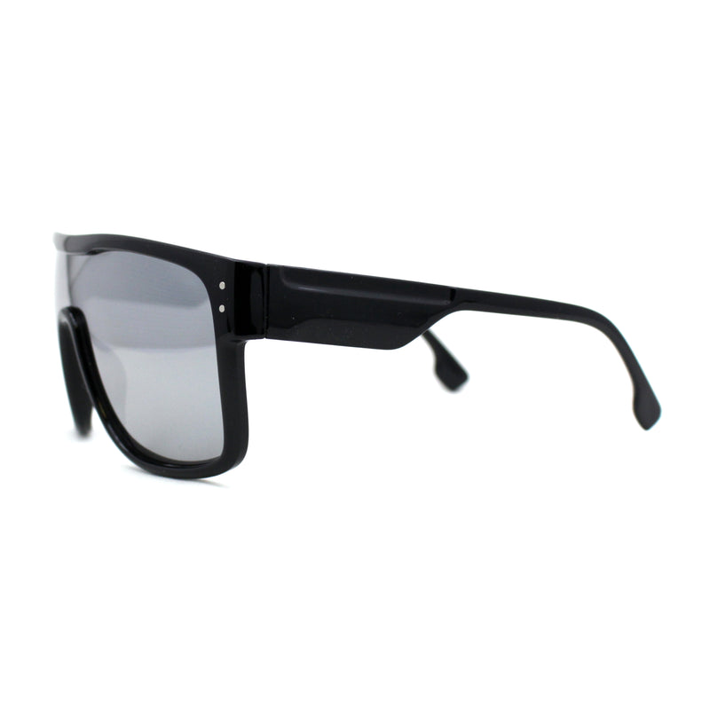 Mens Oversize Robotic Shield Sport Mirror Lens Sunglasses