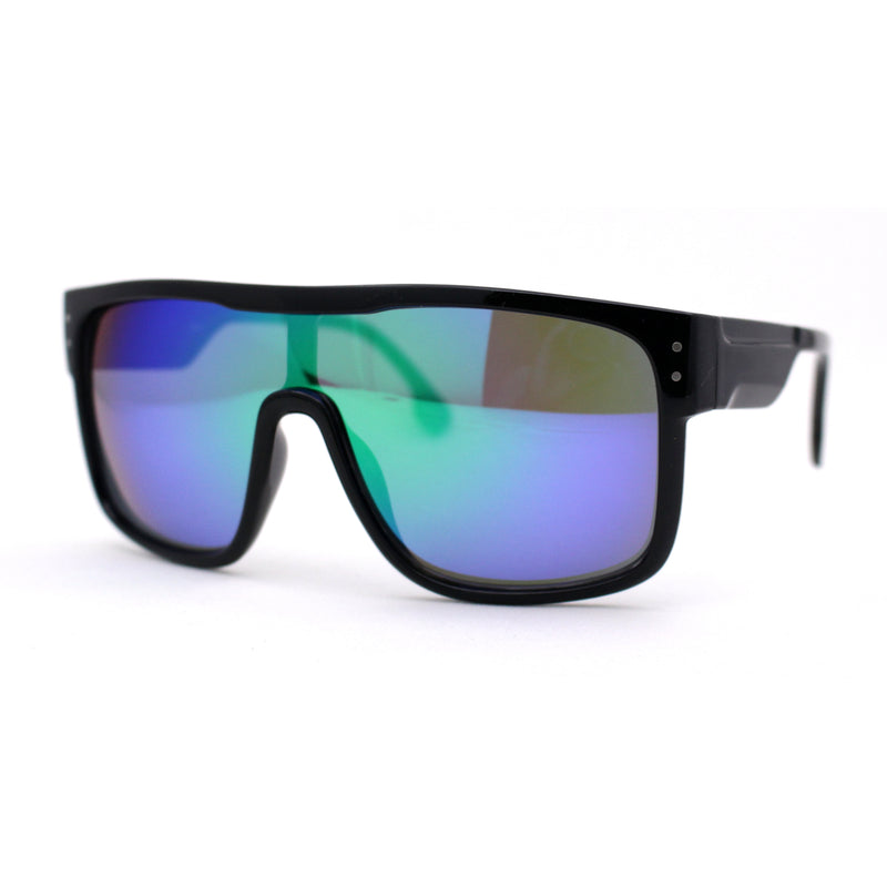 Mens Oversize Robotic Shield Sport Mirror Lens Sunglasses