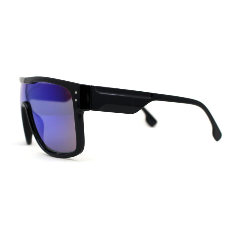 Mens Oversize Robotic Shield Sport Mirror Lens Sunglasses