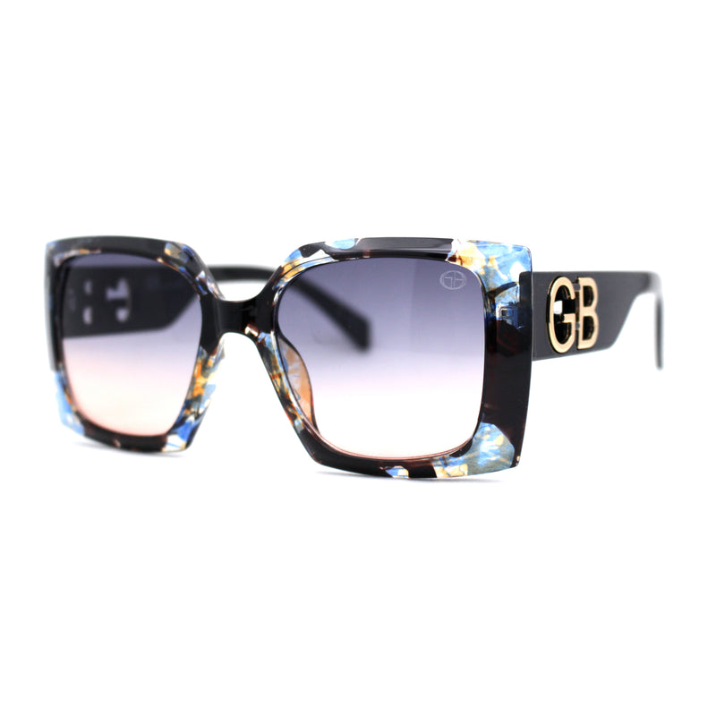 Womens Square Rectangle Mod Chunky Plastic Butterfly Designer Sunglasses